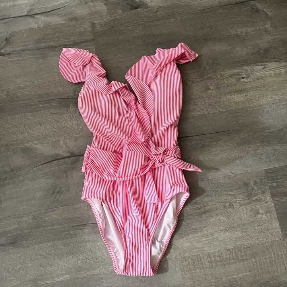Lilly Pulitzer Pink and White Striped Swimsuit